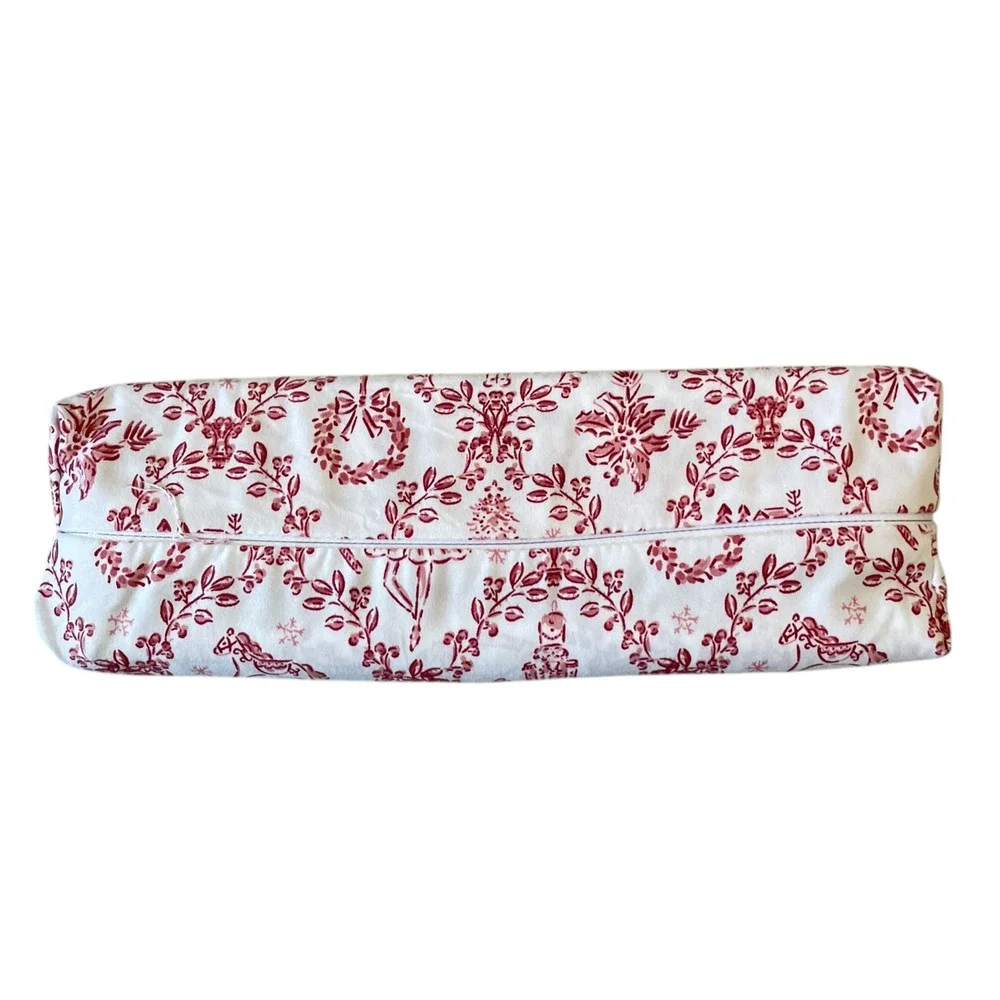 Envogue TWIN 4pc Sheet Set Nutcracker Toile Christmas Bedding Red & White New